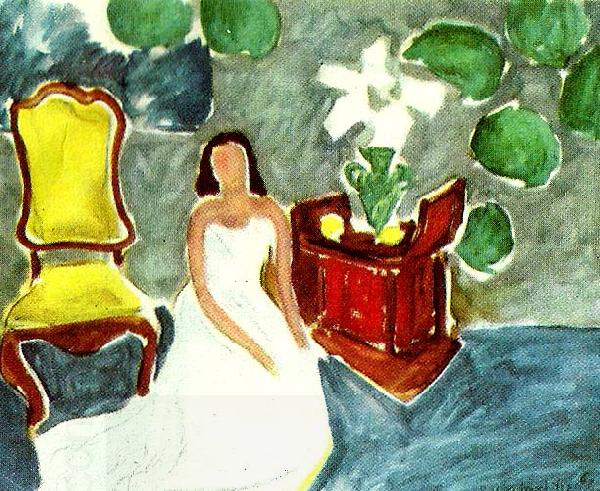 Henri Matisse flicka i vit klanning oil painting picture